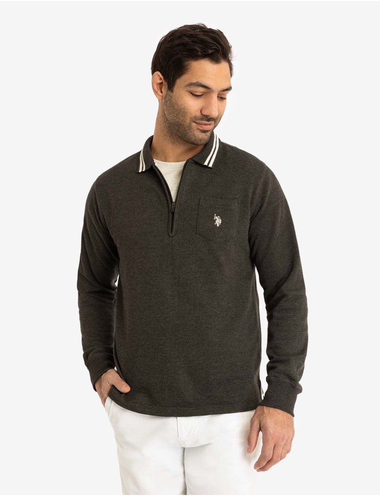 High-Quality 1/4 ZIP CHEST POCKET FRENCH TERRY SWEATSHIRT New Release