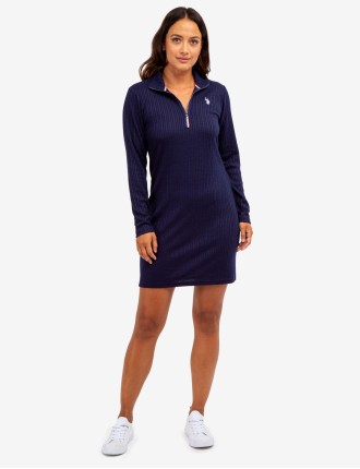 High-Quality 1/4 ZIP LONG SLEEVE DRESS On Hand Now