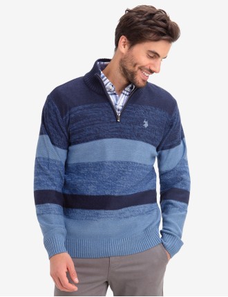 High-Quality QUARTER ZIP MARLED SWEATER Fresh Release